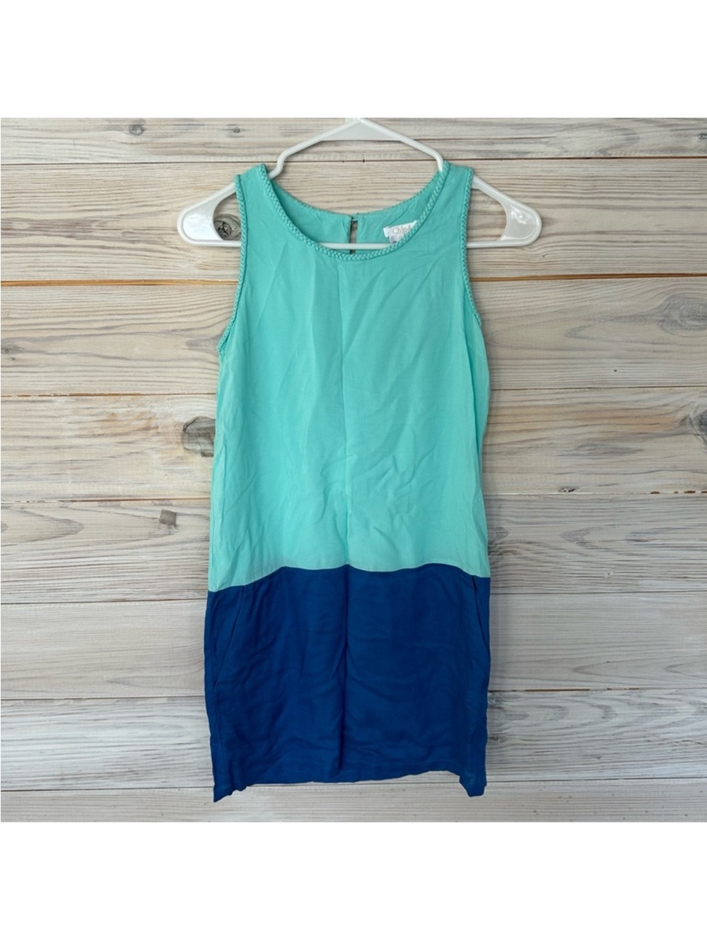 *RETIRED STYLE** Chloe Girls Teal & Blue Shift Dress Size 14